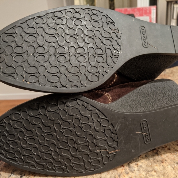 Brown Coach Leather + Suede Boots - Picture 6 of 6